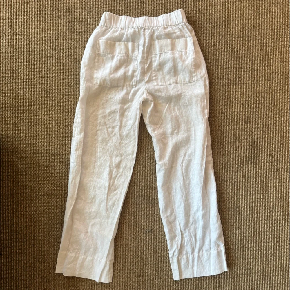 Everlane White Wide-Leg Linen Pants